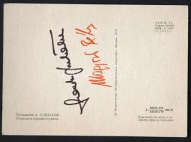 Farkas Bertalan és Magyari Béla aláírása űrhajós képeslapon