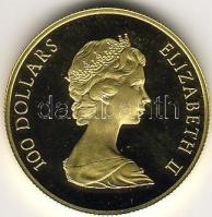 Kanada 1982. 100$ "Constitution" arany 16,9655gr luxus díszdobozban T:PP Aranyárban!