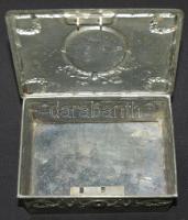 cca 1910 Pöstyéni fém ékszeres ládika, a kulcs hiányzik