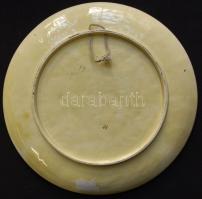 XIX. századi kézzel festett osztrák mázas kerámia fali tál / Handpainted Austrian ceramics plate d: ...