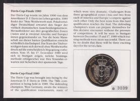 Niue 1989. 5$ "Teniszbajnokság" bélyeges érmés borítékon, alkalmi bélyegzővel, hátoldali i...