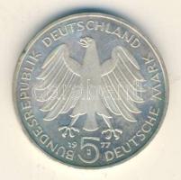 NSZK 1977J 5M Ag "Carl Friedrich Gauss" T:exPP GFR 1977J 5 Mark Ag "Carl Friedrich Gauss C:exPP