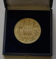 1988. "MTK-VM Sportklub 100 éves" nagyalakú aranyozott fém emlékérem (d=70mm) T:2