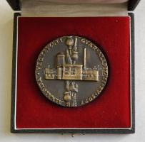 D.Farkas István (1915-2005) "Kabay János A Magyar Morfingyártás megalapítója 1896-1936 / Alkaloida Vegyészeti Gyár Alapítási Év 1927" Br plakett (68mm) dísztokban T:2