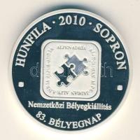 2010. "HUNFILA 2010 Sopron / Nemzetközi Bélyegkiállítás" ezüstözött fém emlékérem dísztokban T:PP