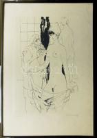 Reich Károly (1922-1988): Akt, szitanyomat, jelzett, üvegezett keretben 43x61cm