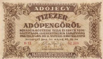 1946. 10.000AP (3x) + 50.000AP (2x) egyik papírráncokkal T:II,II-,III