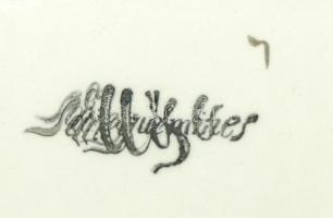 Régi nagyméretű porcelán mosdótál hozzávaló kancsóval és szappantartóval, apró lepattogzásokkal