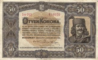 1920. 50K "Orell Füssli Zürich" (3x) egymást követő sorozatszámmal T:II,II-