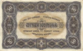 1920. 50K "Orell Füssli Zürich" (3x) egymást követő sorozatszámmal T:II,II-