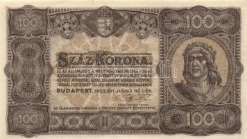 1923. 100K nyomdahely jelölés nélkül (3x) T:II,II-,III+