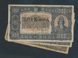 1923. 1000K (3x) kettő nyomdahely jelölés nélkül T:III,III-,IV