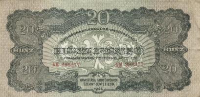 1944. 20P "A Vöröshadsereg Parancsnoksága" (4x) eltérő méretűek T:II,II-,III