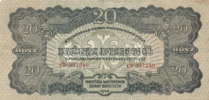 1944. 20P "A Vöröshadsereg Parancsnoksága" (4x) eltérő méretűek T:II,II-,III