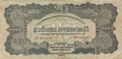 1944. 20P "A Vöröshadsereg Parancsnoksága" (4x) eltérő méretűek T:II,II-,III