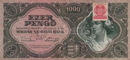 1945. 1000P (5x) bélyeggel T:II