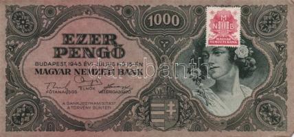 1945. 1000P (5x) bélyeggel T:II