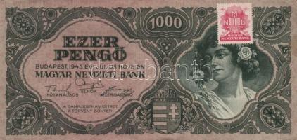 1945. 1000P (5x) bélyeggel T:II