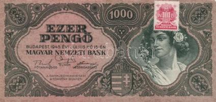 1945. 1000P (5x) bélyeggel T:II