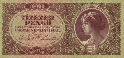 1945. 10.000P bélyeg nélkül (2x) egymás utáni sorszámmal T:II