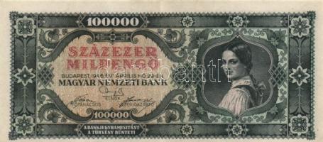 1946. 100.000MP (20x) különböző színváltozatok T:II,II-