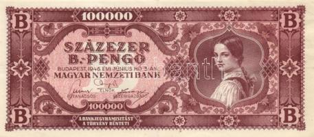 1946. 100.000BP (10x) különböző színváltozatok T:II,II-