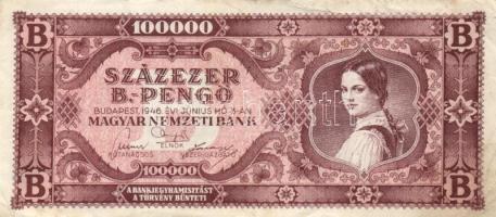 1946. 100.000BP (10x) különböző színváltozatok T:II,II-