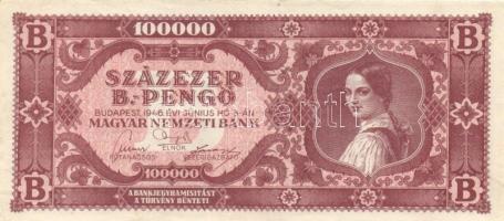 1946. 100.000BP (10x) különböző színváltozatok T:II,II-