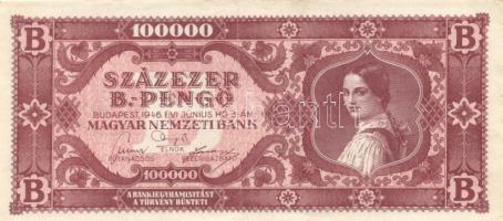 1946. 100.000BP (10x) különböző színváltozatok T:II,II-