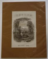 1855 Bécs látképe acélmetszet paszpartuban 18,5x23,5cm