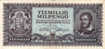 1946. 10.000.000MP (10x) különböző színváltozatok is T:II,II-,III