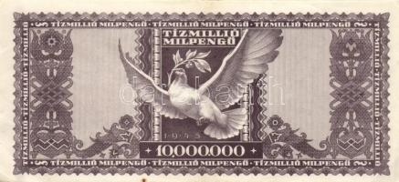 1946. 10.000.000MP (4x) egyiknél látványos festékelmosódás T:II