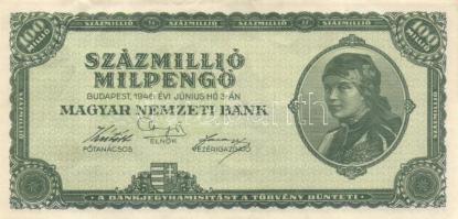 1946. 100.000.000MP (10x) különböző színváltozatok T:II,II-