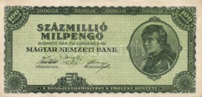 1946. 100.000.000MP (10x) különböző színváltozatok T:II,II-