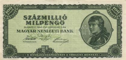 1946. 100.000.000MP (10x) különböző színváltozatok T:II,II-