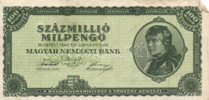 1946. 100.000.000MP (10x) különböző színváltozatok T:II,II-