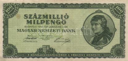 1946. 100.000.000MP (10x) különböző színváltozatok T:II,II-