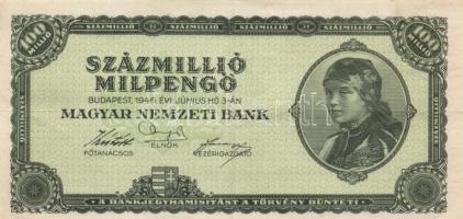 1946. 100.000.000MP (10x) különböző színváltozatok T:II,II-