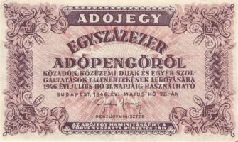 1946. 100.000AP (4x) egyik függőleges papírránccal T:I-