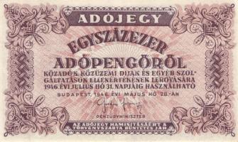 1946. 100.000AP (4x) egyik függőleges papírránccal T:I-