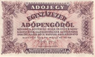 1946. 100.000AP (4x) egyik függőleges papírránccal T:I-