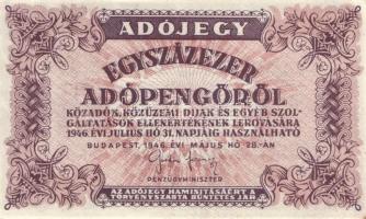 1946. 100.000AP (4x) egyik függőleges papírránccal T:I-