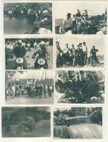 12db régi fénykép motorokról és egy képeslap