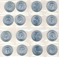 1982-86. 20Ft (12x) + 1983-86. 10Ft (12x) + 1989. 1Ft (16x) mindhárom házilag laminált csomagolásban...