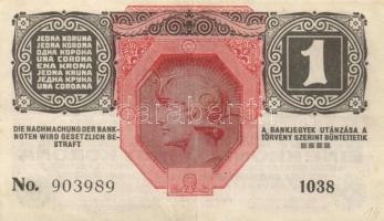 1902. 1000K román körbélyegzővel + 1912. 100K piros vízszintes "Deutscösterreich" felülbél...