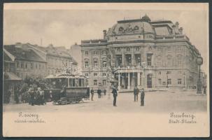 Pozsony theatre with tram (Rb)