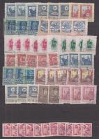 124 db magyar okmány és illetékbélyeg berakólapon