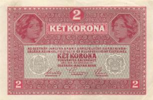 1917. 2K (2x) osztrák felülbélyegzéssel T:I-(apró szakadás),II