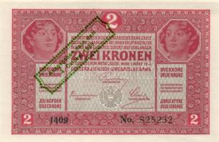 1917. 2K (2x) osztrák felülbélyegzéssel T:I-(apró szakadás),II