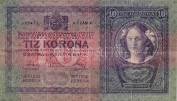 1904. 10K "Tuzla" felülbélyegzés + 1916. 1K (2x) egyiken gépelt antiszemita szöveg + 1920....